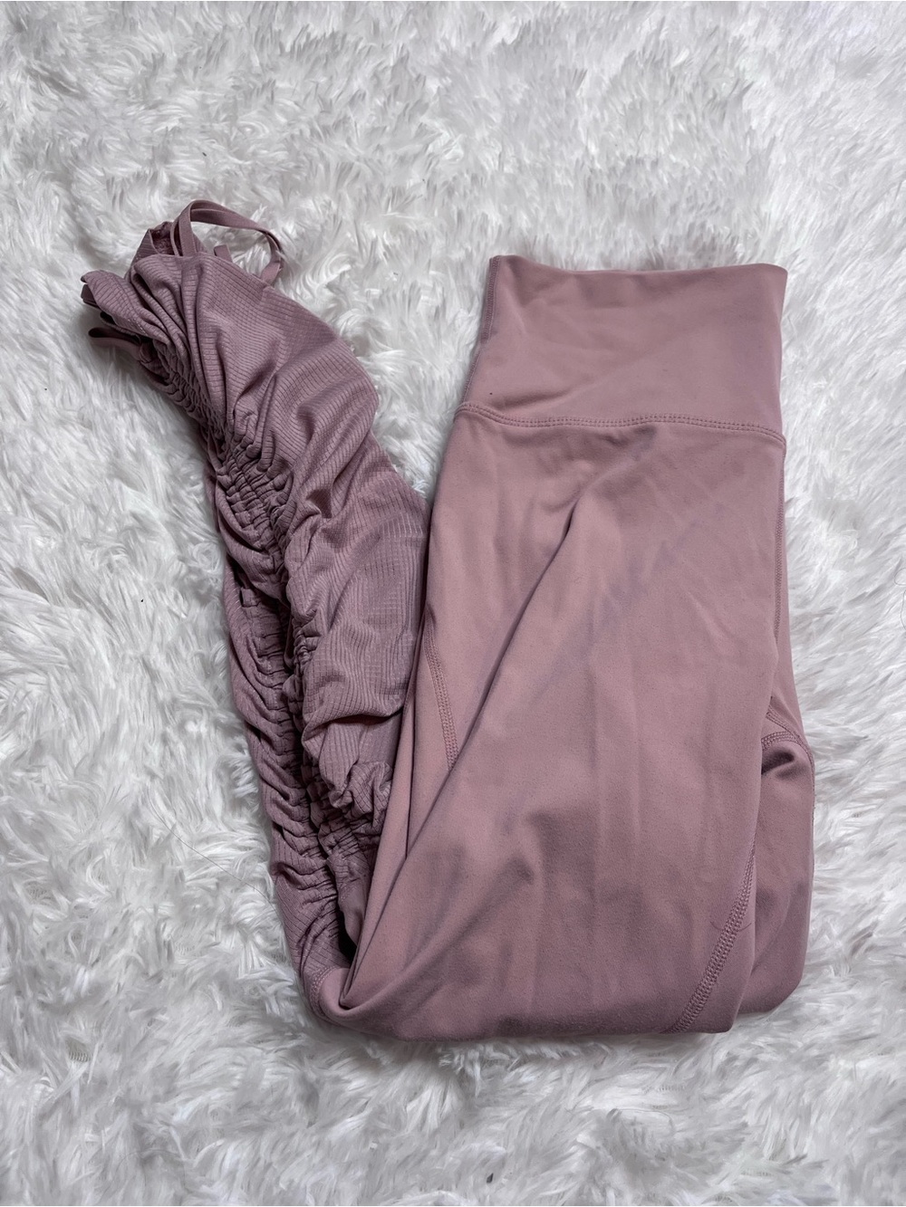 Fabletics Mauve High-Rise Ruched Leggings